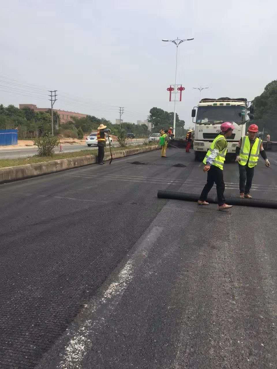 土工格栅建设现场